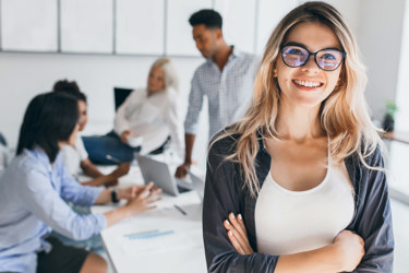Girl in meeting room